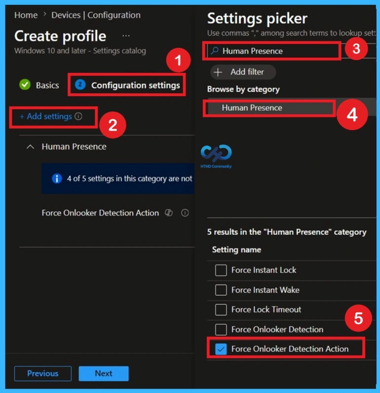 Force Onlooker Detection Settings with Intune to Improve Privacy and Prevent User Changes - Fig.3