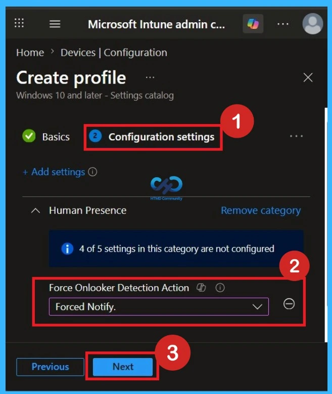 Force Onlooker Detection Settings with Intune to Improve Privacy and Prevent User Changes - Fig.5
