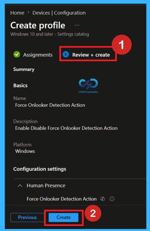 Force Onlooker Detection Settings with Intune to Improve Privacy and Prevent User Changes - Fig.8