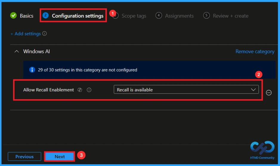 Manage Windows Recall Availability for End Users on Managed Devices using Intune - Fig.5