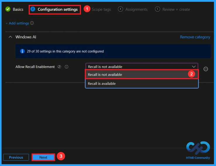 Manage Windows Recall Availability for End Users on Managed Devices using Intune - Fig.6