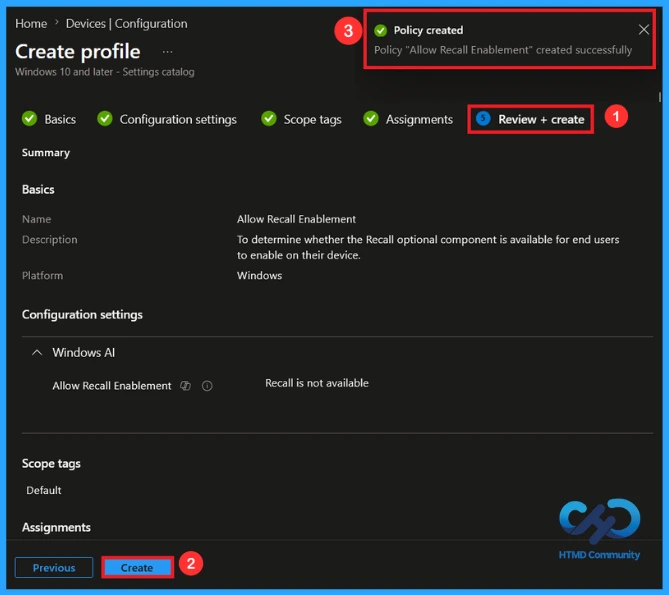 Manage Windows Recall Availability for End Users on Managed Devices using Intune - Fig.9