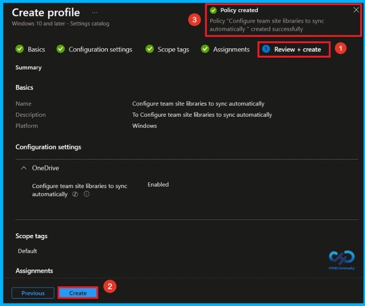 Configure Automatic SharePoint Library Sync using Microsoft Intune - Fig.9