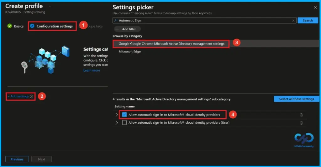 Manage Microsoft Cloud Authentication Settings for Google Chrome using Intune 5 Manage Microsoft Cloud Authentication Settings for Google Chrome using Intune- Fig.4