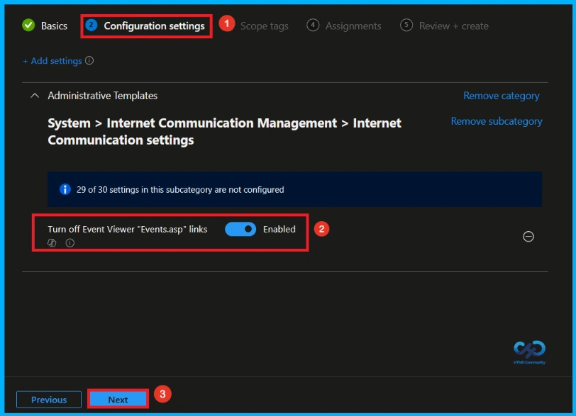 Configure Event Viewer Hyperlink Restrictions using Intune 7 Configure Event Viewer Hyperlink Restrictions using Intune - Fig.6