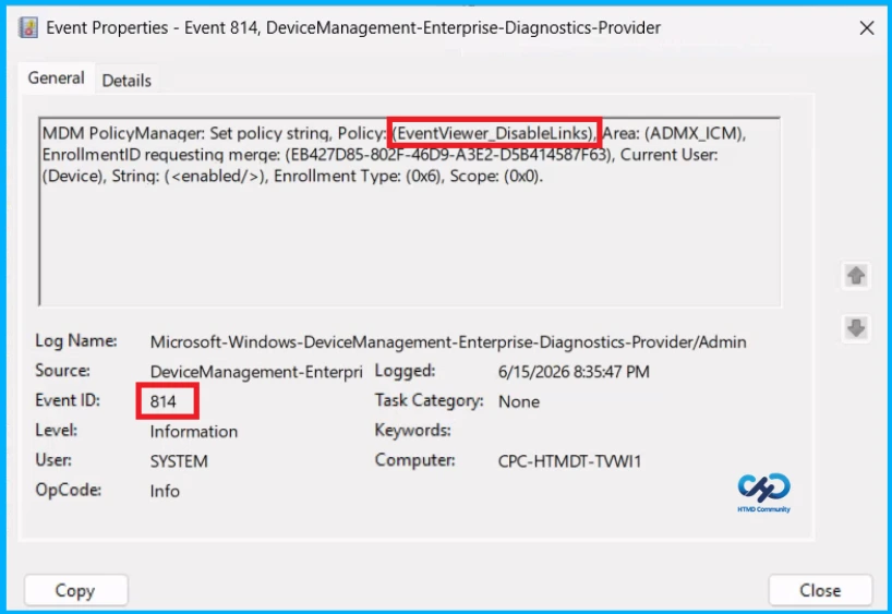 Configure Event Viewer Hyperlink Restrictions using Intune 12 Configure Event Viewer Hyperlink Restrictions using Intune - Fig.11