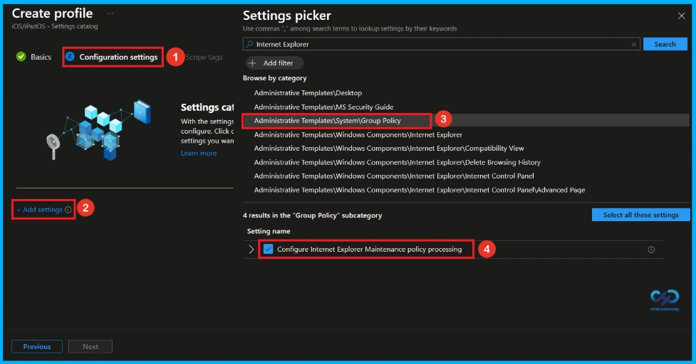 Configure Internet Explorer Maintenance Policy Processing using Microsoft Intune 5 Configure Internet Explorer Maintenance Policy Processing using Microsoft Intune - Fig.4