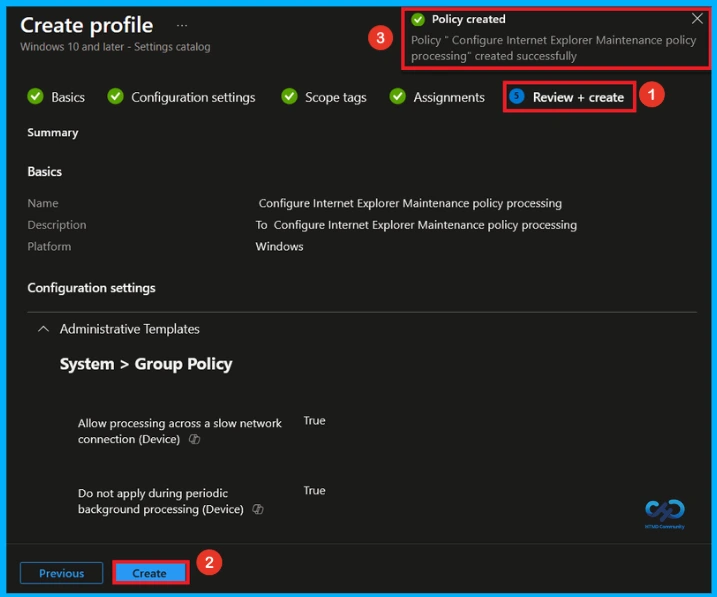 Configure Internet Explorer Maintenance Policy Processing using Microsoft Intune 10 Configure Internet Explorer Maintenance Policy Processing using Microsoft Intune - Fig.9