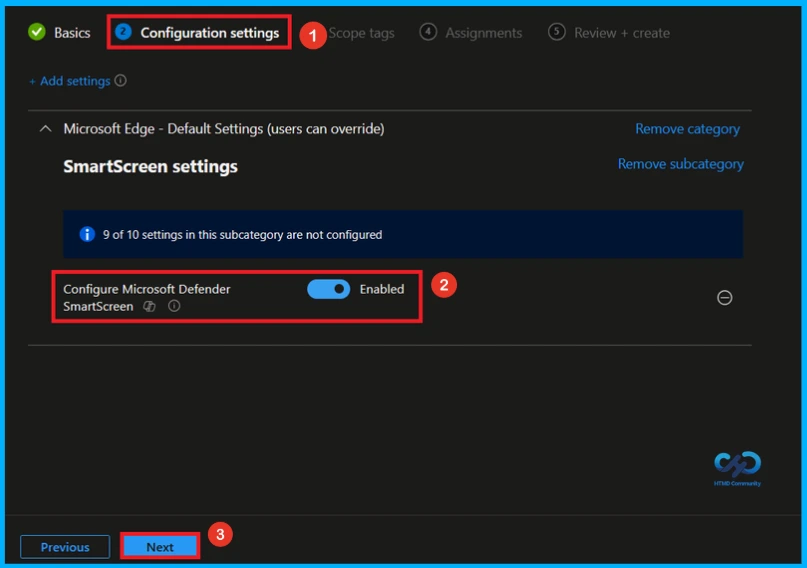 Enable Microsoft Defender SmartScreen in Intune to Block Malicious Websites Phishing Unsafe Downloads and Unrecognized Apps 7 Configure Microsoft Defender SmartScreen to Protect Against Phishing and Malicious Software using Intune - Fig.6
