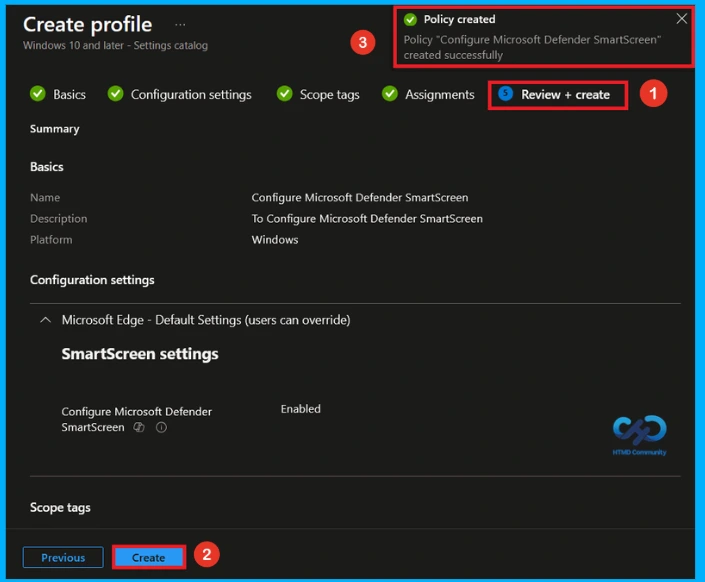 Enable Microsoft Defender SmartScreen in Intune to Block Malicious Websites Phishing Unsafe Downloads and Unrecognized Apps 10 Configure Microsoft Defender SmartScreen to Protect Against Phishing and Malicious Software using Intune - Fig.9