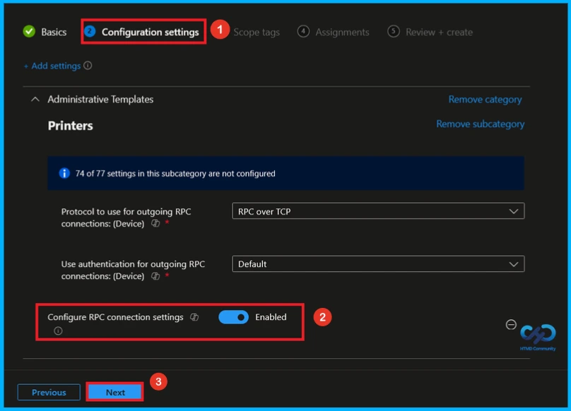 Configuring Remote Print Spooler RPC Connection Settings in Microsoft Intune - Fig.6
