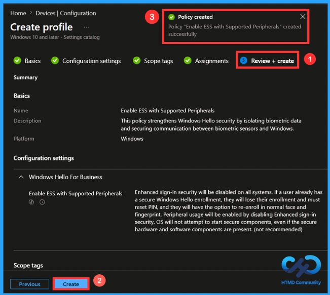 Configure Windows Enhanced Sign-in Security ESS Policy in Microsoft Intune to Protect Windows Hello - Fig.9