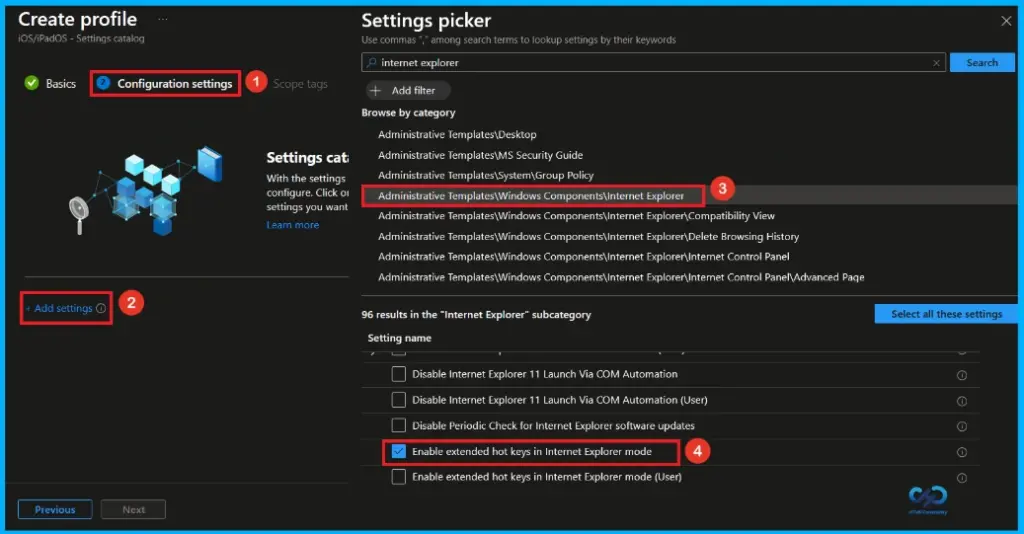 Enable Extended Internet Explorer Mode Hotkeys in Microsoft Edge using Intune 5 Enable Extended Internet Explorer Mode Hotkeys in Microsoft Edge using Intune - Fig.4