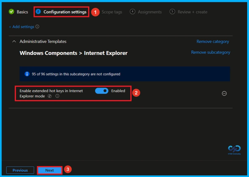 Enable Extended Internet Explorer Mode Hotkeys in Microsoft Edge using Intune 7 Enable Extended Internet Explorer Mode Hotkeys in Microsoft Edge using Intune - Fig.6