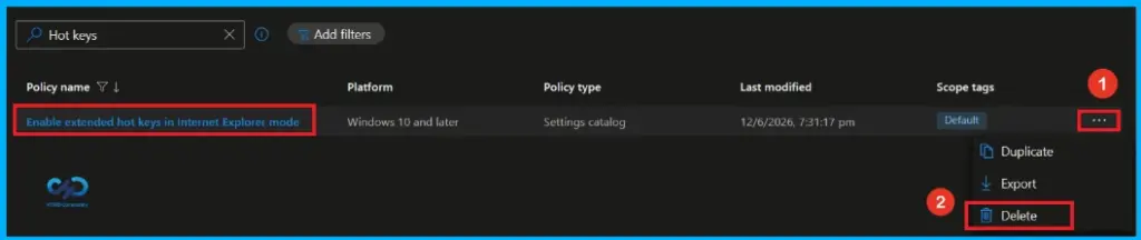 Enable Extended Internet Explorer Mode Hotkeys in Microsoft Edge using Intune 15 Enable Extended Internet Explorer Mode Hotkeys in Microsoft Edge using Intune - Fig.14