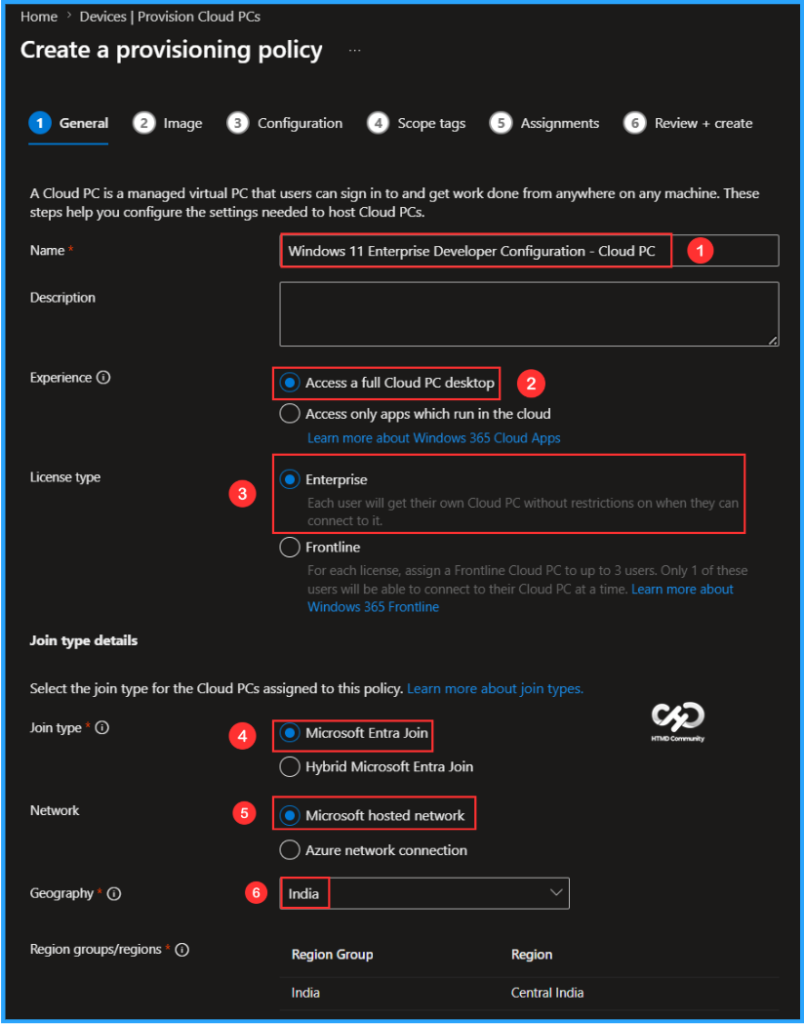 How to Create Windows 11 Enterprise Developer Configuration Windows 365 Cloud PC using Intune. Fig. 2