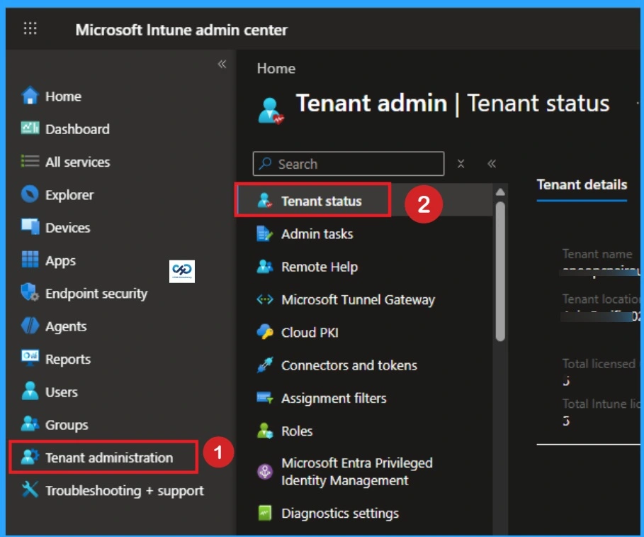 How to Get Release Version of Intune Tenant from Tenant Status Page - Fig.1