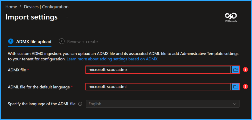 Easy Way to Import Microsoft Scout ADMX Template into Intune 3 Easy Way to Import the Microsoft Scout ADMX Template into Intune. Fig. 2