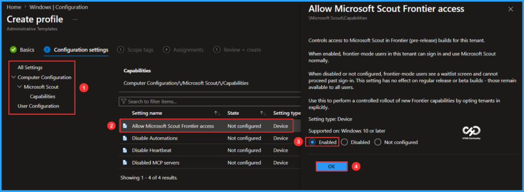 How to Set up Microsoft Scout using Intune Configuration. Fig. 5