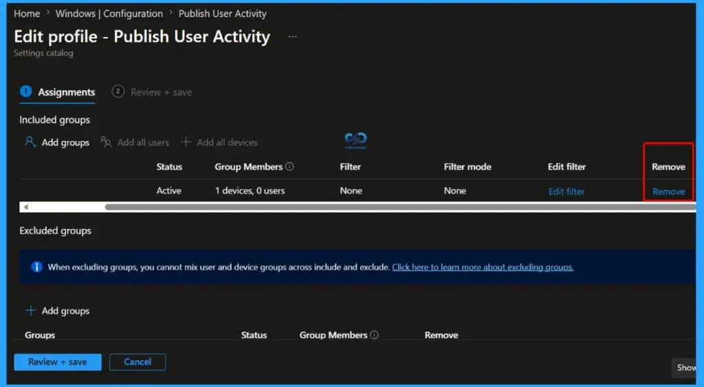 Allow or Block Apps from Sharing User Activity to Activity Feed using Intune - Fig.12