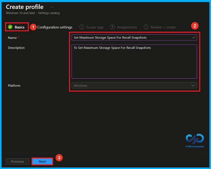 Configure Recall Snapshot Storage to Optimize Device Performance using Intune - Fig.3