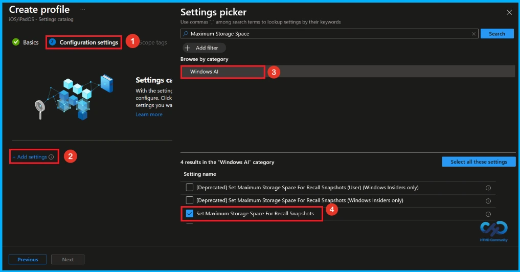 Configure Recall Snapshot Storage to Optimize Device Performance using Intune - Fig.4