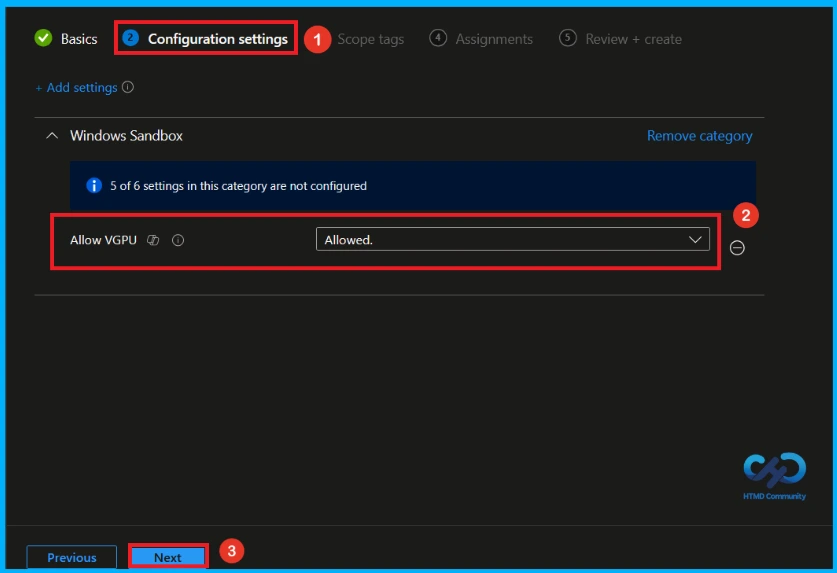 Configure Windows Sandbox vGPU Policy using Intune for Better Graphics Performance or Reduced Attack Surface - Fig.5