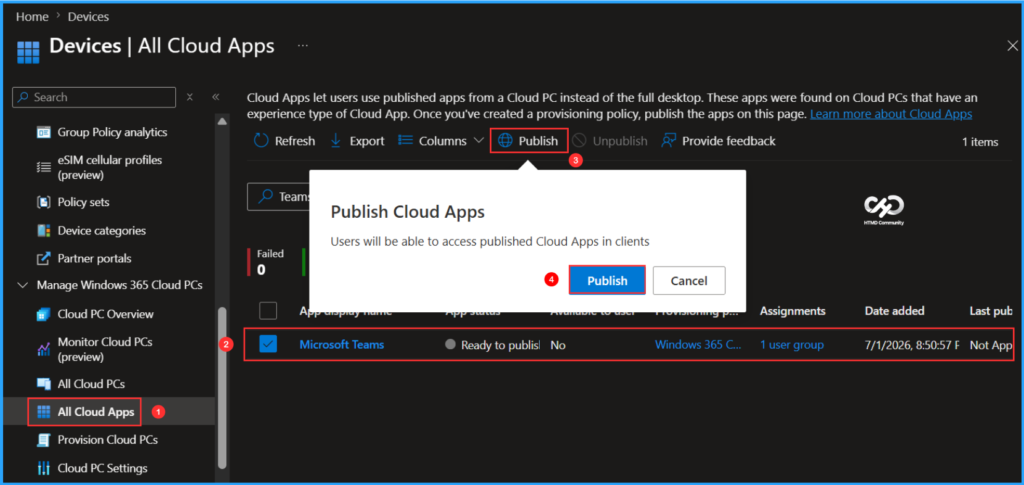 Publish Microsoft Teams Windows 365 Cloud App using Intune 11 Publish Microsoft Teams Windows 365 Cloud App Using Intune. Fig. 10