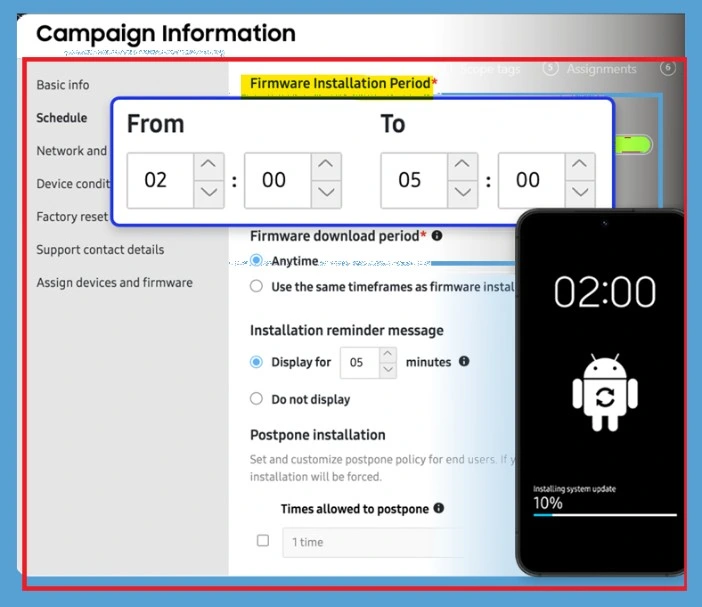 Manage Samsung Galaxy Firmware Versions to Improve Security and Compliance using Microsoft Intune 2 Manage Samsung Galaxy Firmware Versions to Improve Security and Compliance using Microsoft Intune - Fig. 1 Creds to MS