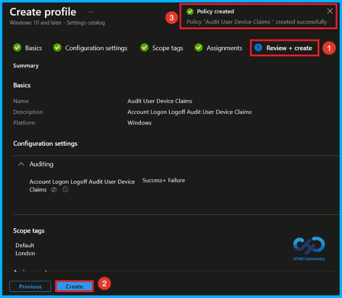 Auditing User and Device Claims Information in Windows Logon Tokens using Microsoft Intune - Fig.9