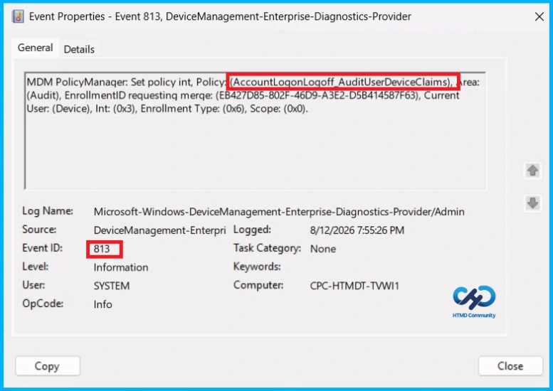 Audit and Record User and Device Claims Information in Windows Logon Tokens using Intune Policy- Fig.11