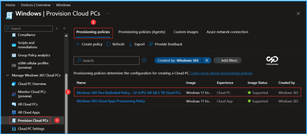 Bulk Reprovisioning of Windows 365 Cloud PCs in Grace Period using Intune 3 Bulk Reprovisioning of Windows 365 Cloud PCs in Grace Period using Intune. Fig. 2