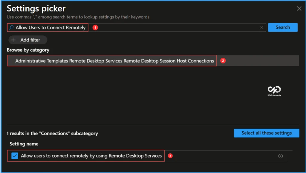 Configure Allow Users to Connect Remotely using Remote Desktop Policy with Intune. Fig. 5