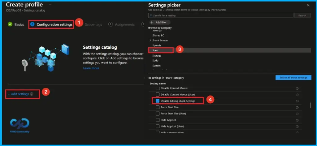 Prevent Users from Editing or Customising Quick Settings in Windows using Intune - Fig.4