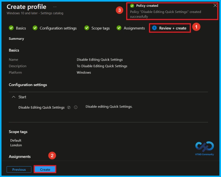 Prevent Users from Editing or Customising Quick Settings in Windows using Intune - Fig.9