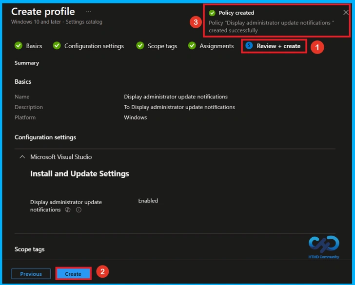 Configure Windows Toast Notifications for Visual Studio Administrator Updates using Intune 10 Configure Windows Toast Notifications for Visual Studio Administrator Updates using Intune - Fig.9