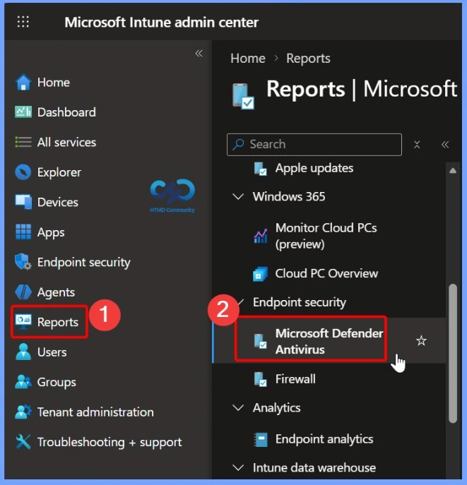 Detected Malware Report in Microsoft Intune to Device Malware Status Detection Count and Detailed Threat Information - Fig.1