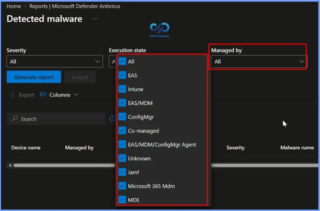 Detected Malware Report in Microsoft Intune to Device Malware Status Detection Count and Detailed Threat Information - Fig.6
