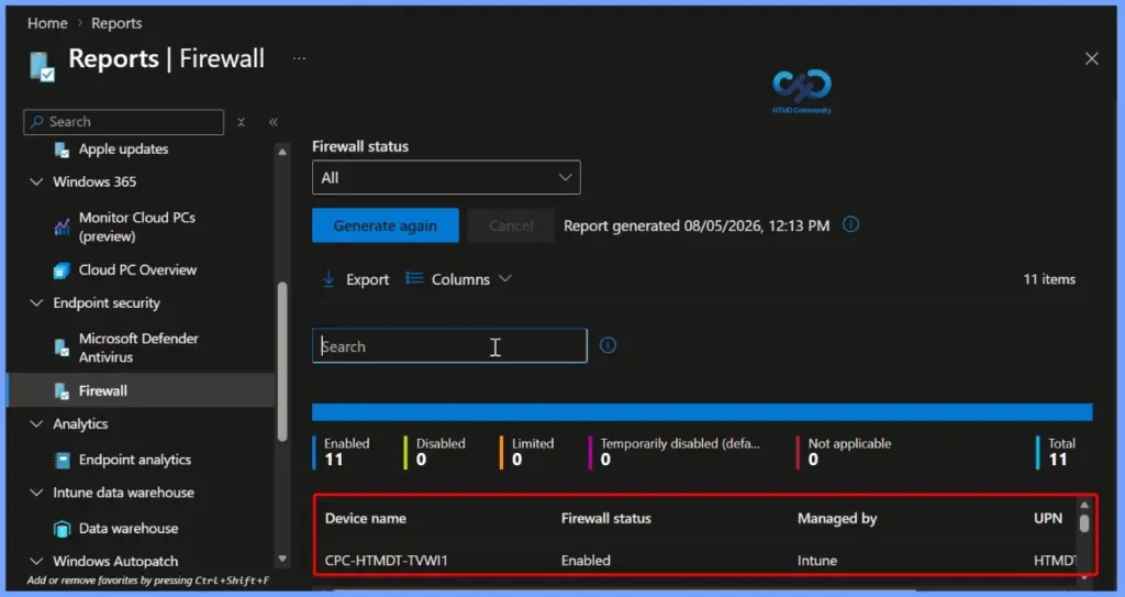 Microsoft Intune Firewall Status Report to Monitor and Verify Firewall Policies 6 Microsoft Intune Firewall Status Report to Monitor and Verify Firewall Policies - Fig.5