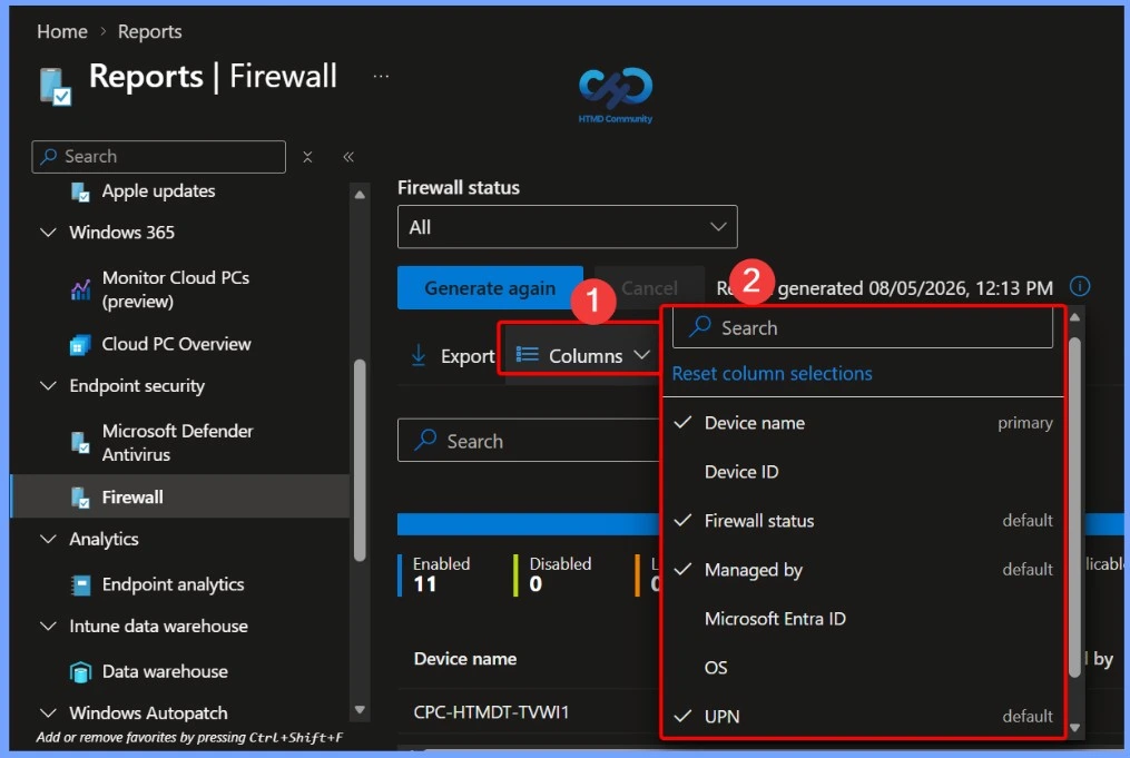 Microsoft Intune Firewall Status Report to Monitor and Verify Firewall Policies 7 Microsoft Intune Firewall Status Report to Monitor and Verify Firewall Policies - Fig.6