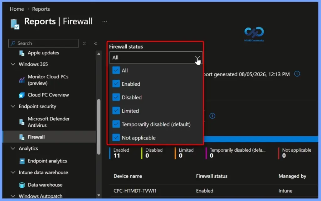 Microsoft Intune Firewall Status Report to Monitor and Verify Firewall Policies 10 Microsoft Intune Firewall Status Report to Monitor and Verify Firewall Policies - Fig.9