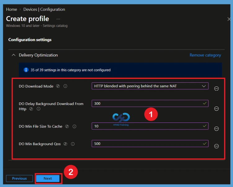 Configure Delivery Optimization Settings to Control Windows Content Downloads using Intune - Fig.5