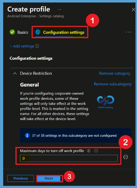 Control How Long Android Enterprise Work Profiles Can Remain Turned Off using Intune Policy -Fig.5