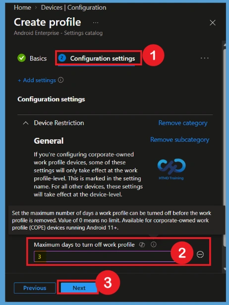 Control How Long Android Enterprise Work Profiles Can Remain Turned Off using Intune Policy -Fig.6