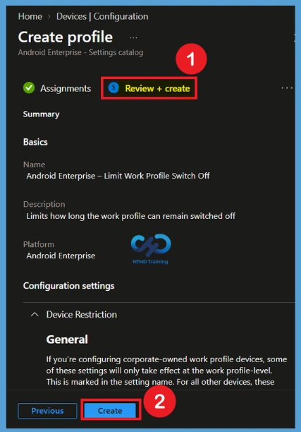 Control How Long Android Enterprise Work Profiles Can Remain Turned Off using Intune Policy -Fig.9