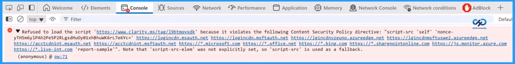 MS Entra ID Introduce CSP Protections to Block Unauthorized external script injection and Help Prevent XSS Attacks - Creds to MS