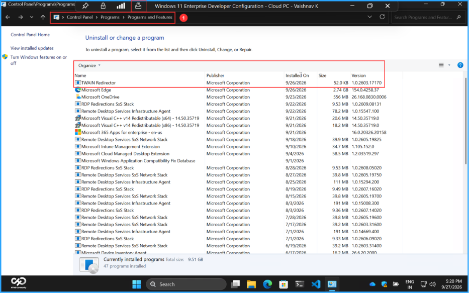 Use TWAIN Scanners in Remote Sessions for Windows 365 with Intune. Fig. 10
