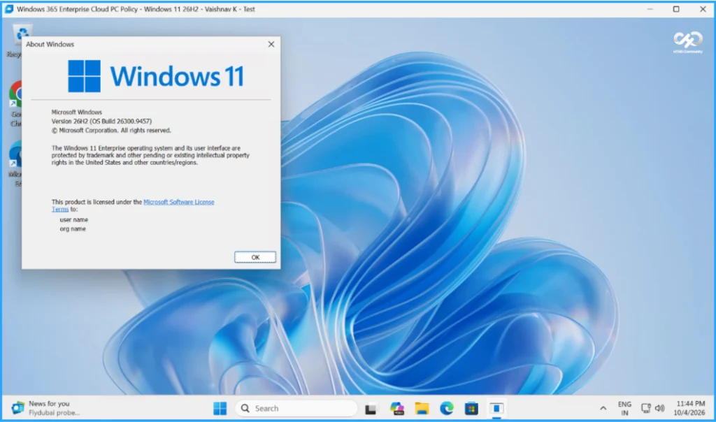 Create a New Windows 11 26H2 Cloud PC using Intune 11 Create a New Windows 11 26H2 Cloud PC using Intune. Fig. 10