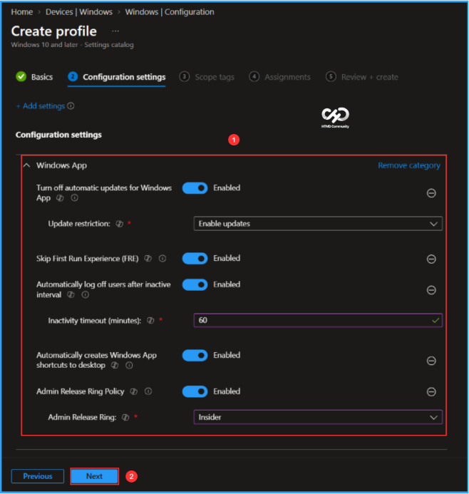 Manage Windows App Configuration on Windows Devices using Intune. Fig .6