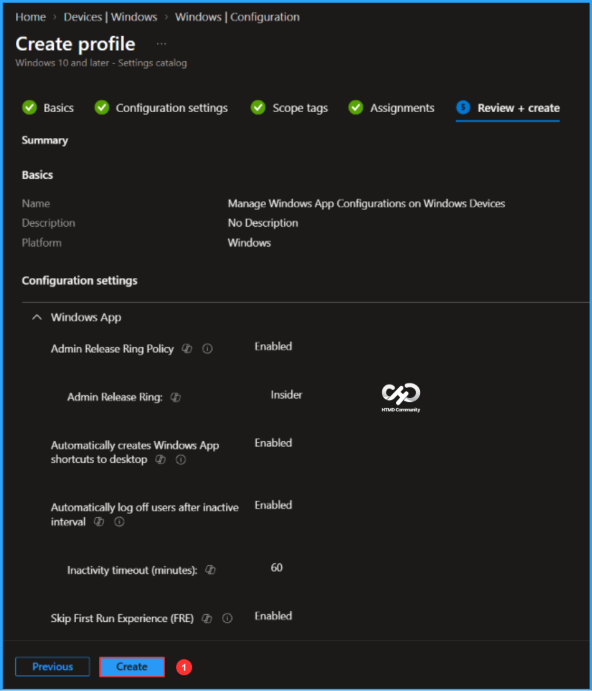 Manage Windows App Configuration on Windows Devices using Intune. Fig .9